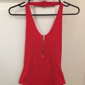 Red Halter Bodysuit